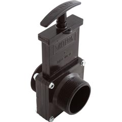 Gate Valve, 3 pc, Valterra, 2"mpt x 2"mpt, 40psi, Black 26-400-1503