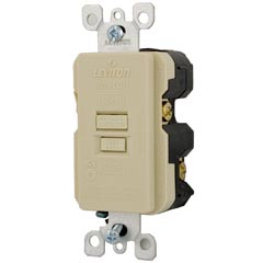 GFCI, Leviton, 20A, SPST, Deadfront, Ivory 60-134-1000