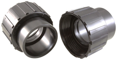 Pump Union, Qty 2, Carvin, 1-1/2"fbt x 1-1/2"s, Black 89-105-1520